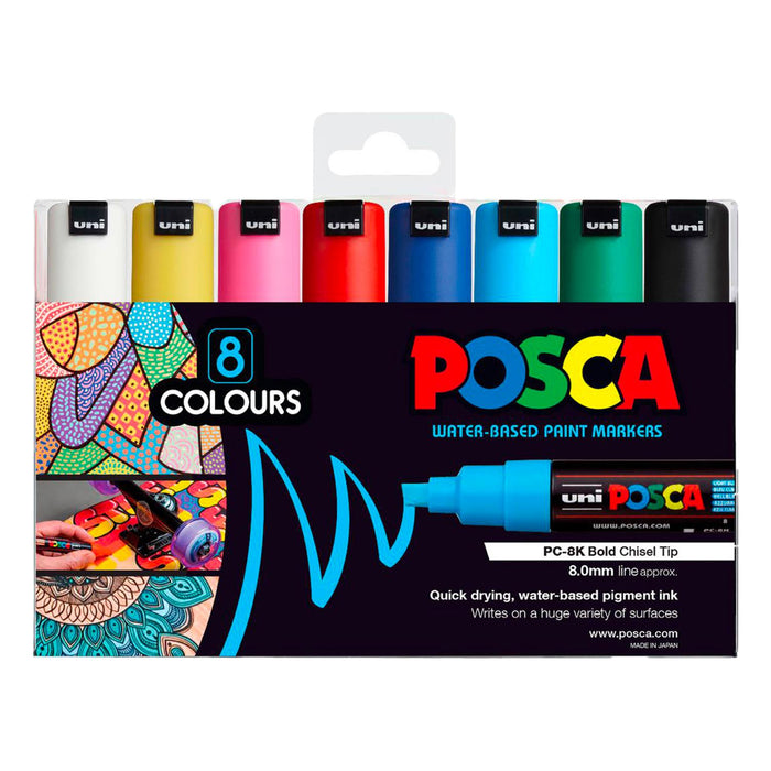 Uni Posca Marker Pen 8K Set Of 8 Basic Colours
