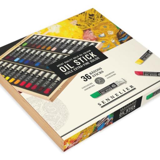 Sennelier Artists Oil Sticks Wooden Box Set 36 x 38ml closed