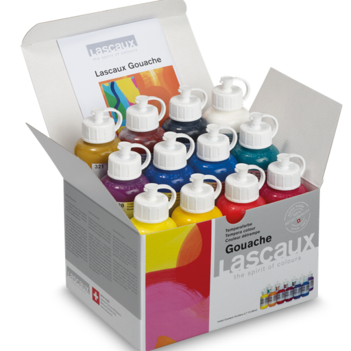 Lascaux Gouache Set of 12 x 85ml Bottles open box