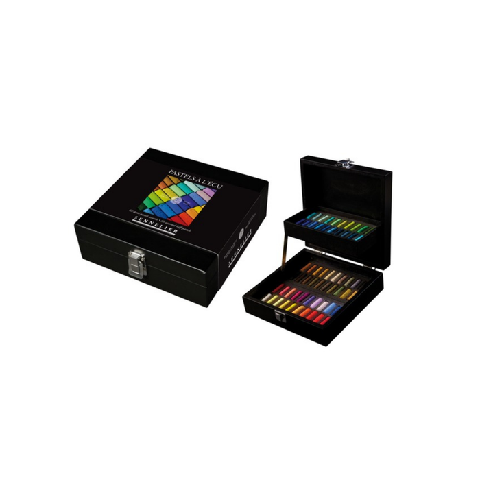 Sennelier Half Stick Pastel Black Wooden 60 x Assorted