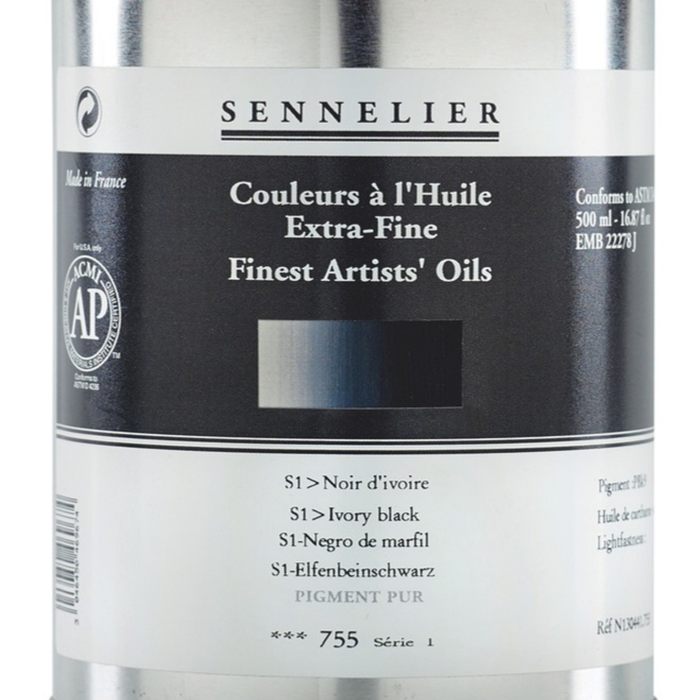 Sennelier Finest Artists Oils 500ml Ivory Black