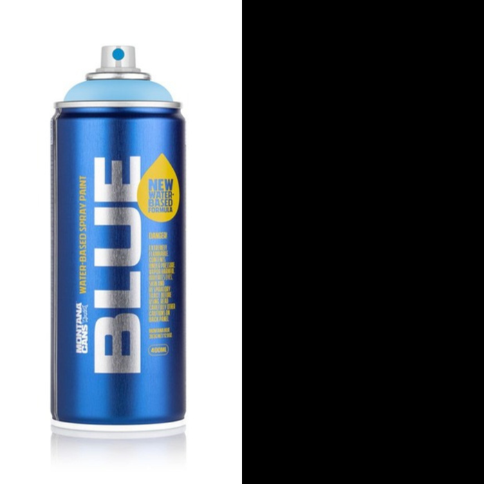 Montana Blue Black spray paint can, 400ml, half-can half-colour swatch