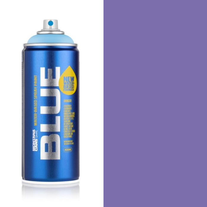 Montana Blue Teen Spirit spray paint can, 400ml, half-can half-colour swatch