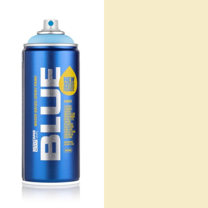 Montana Blue Ivory spray paint can, 400ml, half-can half-colour swatch