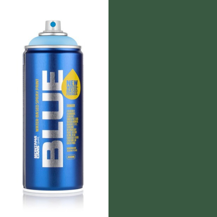 Montana Blue Woodland spray paint can, 400ml, half-can half-colour swatch