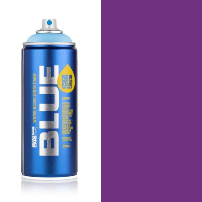 Montana Blue Valerie spray paint can, 400ml, half-can half-colour swatch