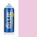 Montana Blue Powder Blush spray paint can, 400ml, half-can half-colour swatch