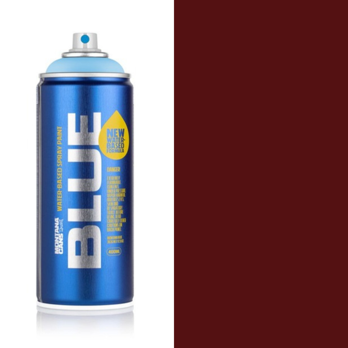 Montana Blue Cabernet spray paint can, 400ml, half-can half-colour swatch