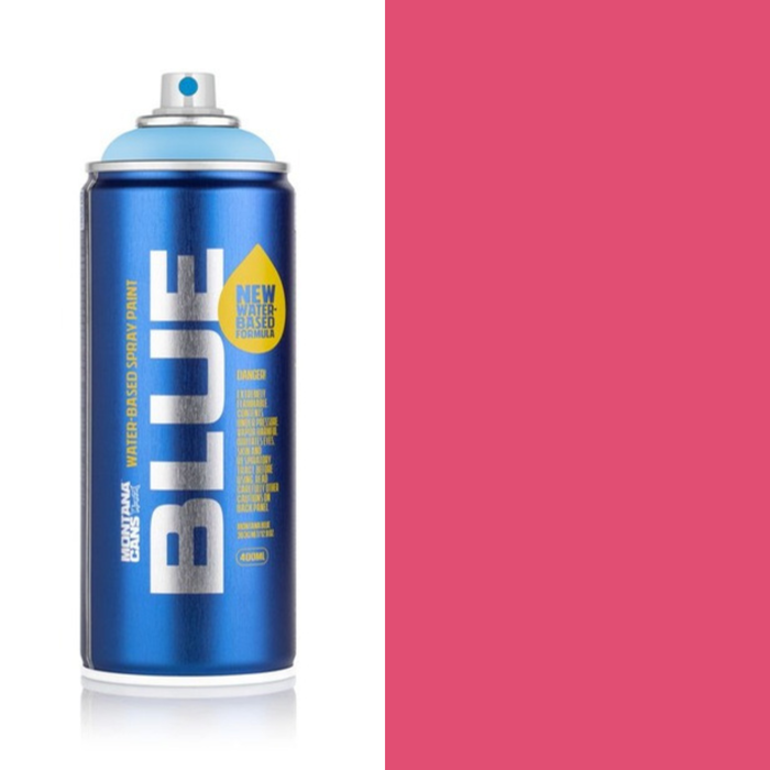 Montana Blue Cosmopolitan spray paint can, 400ml, half-can half-colour swatch