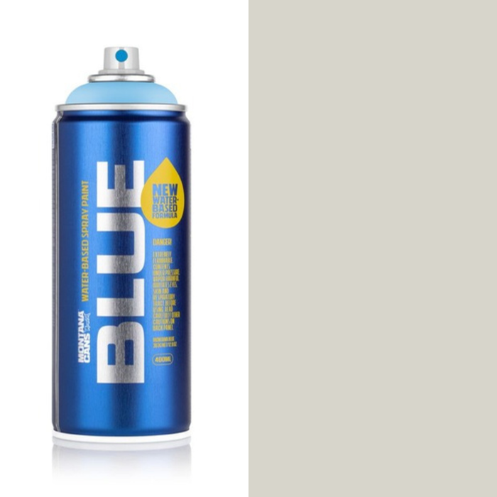 Montana Blue Buzzard spray paint can, 400ml, half-can half-colour swatch