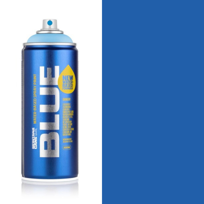 Montana Blue Blue Tang spray paint can, 400ml, half-can half-colour swatch
