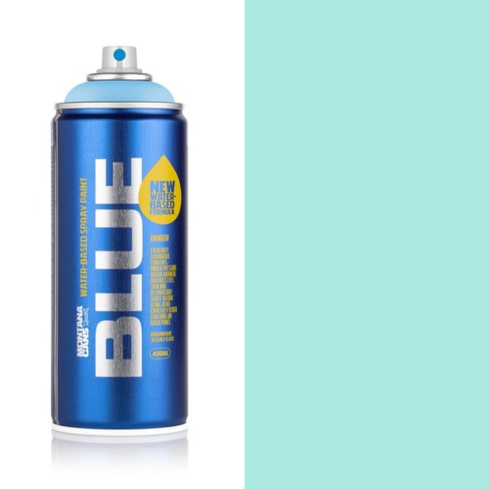 Montana Blue Polar Light spray paint can, 400ml, half-can half-colour swatch