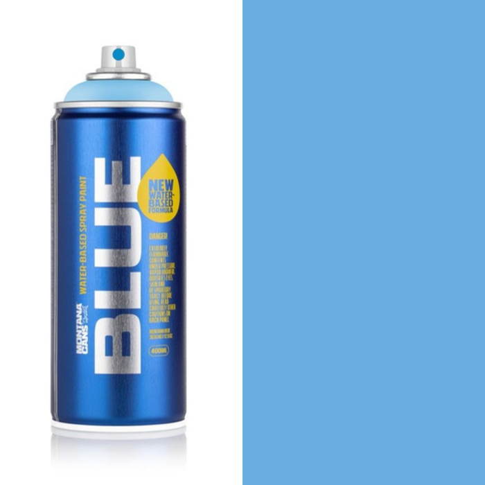 Montana Blue Blue Diamond spray paint can, 400ml, half-can half-colour swatch