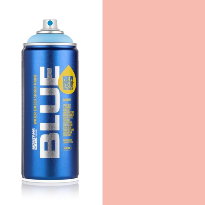 Montana Blue Soft Bloom spray paint can, 400ml, half-can half-colour swatch