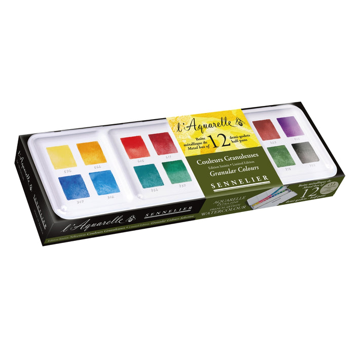 Sennelier Watercolour Metal Box Set 12 x Half Pans