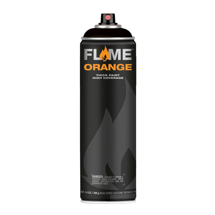 Flame Orange Spray Paint 500ml – Thick Black