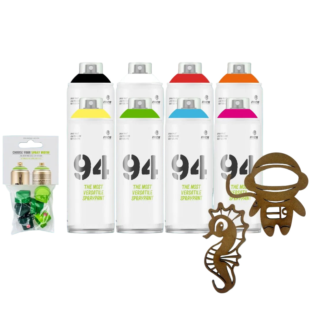MTN 94 Spray Paint Gift Bundle Pack and Stencils For Kids