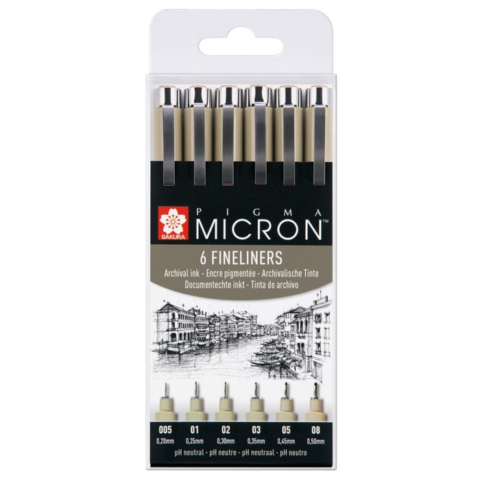 Sakura Pigma Micron 6 Fineliner Set