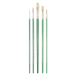 Set of five paint brushes with green handles Pro Arte Made In UK