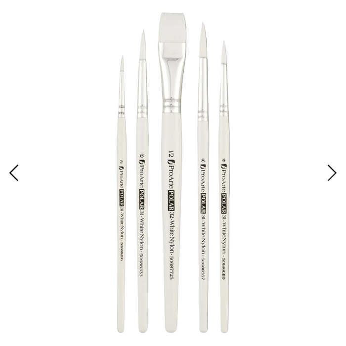 Pro Arte Polar W10 synthetic brush set for watercolour, gouache and acrylic painting