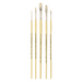 Set of five paint brushes with wooden handles Pro Arte Proffesional Brushes Made in UK