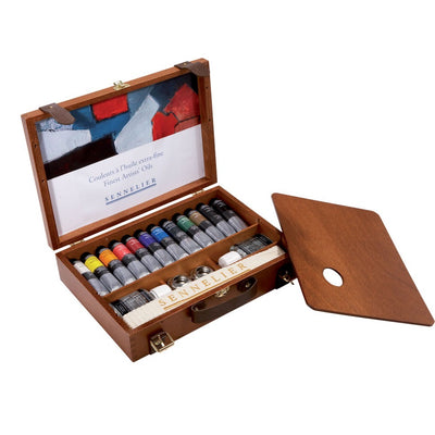 Sennelier Artist Oil Deluxe Wooden Box Set 12 x 40ml