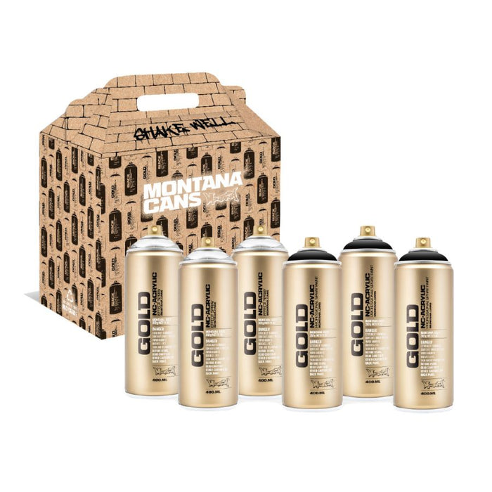 Montana Gold Box Set of 6 400ml Chrome and Black