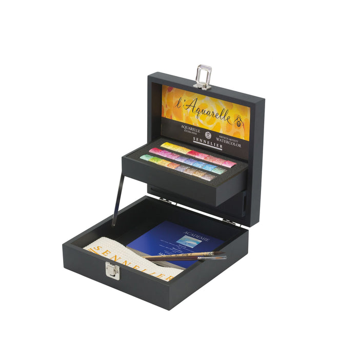 Sennelier Black Wooden Watercolour Box Set