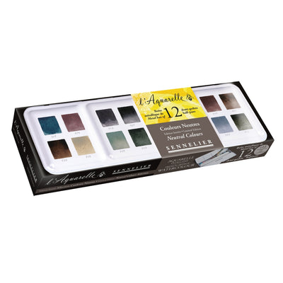 Sennelier Watercolour Metal Box Set 12 x Half Pans