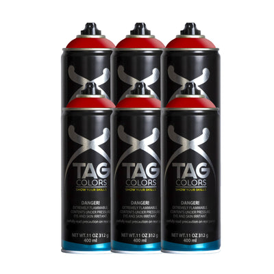 TAG COLORS Gamma Ray Red Pack of 6