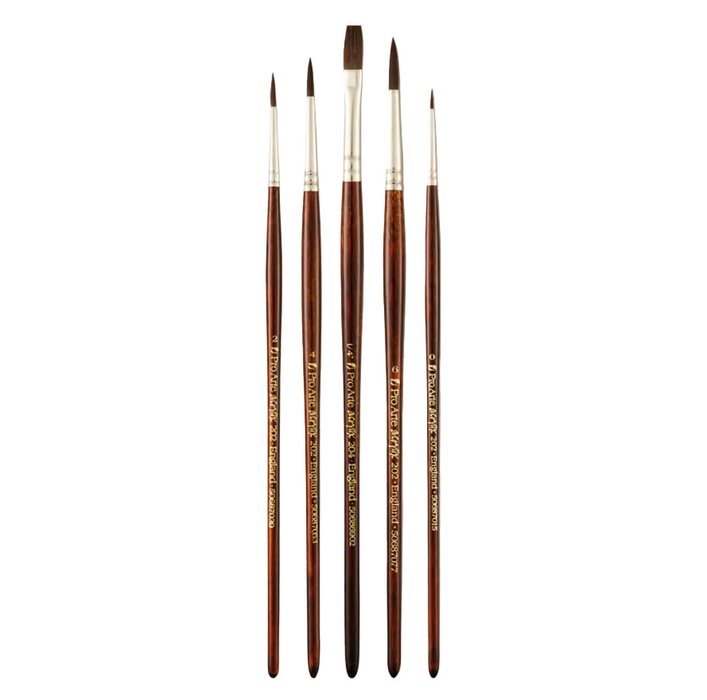 Pro Arte Acrylix synthetic brush set for acrylic painting and detail work
