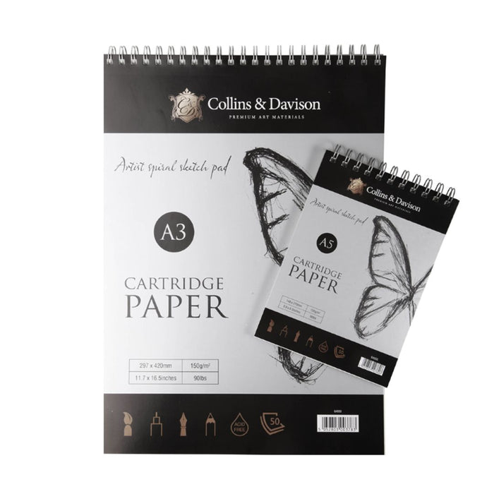 Collins and Davison A3 Spiral Cartridge Paper Pad 150gsm 50 Sheets - GRAFFITI GALLERY