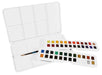 Daler Rowney Aquafine Watercolour Studio Set, open case showing 48 half-pans - Graffiti Gallery