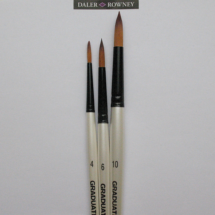 Daler Rowney Graduate All Purpose Synthetic Round Brush Set of 3, alternate view - Graffiti Gallery