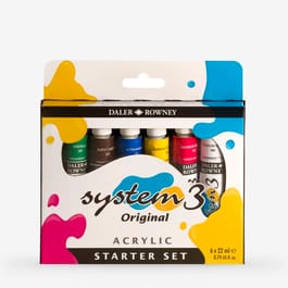 Daler Rowney System 3 Acrylic Starter Set, 6 x 22ml tubes - Graffiti Gallery