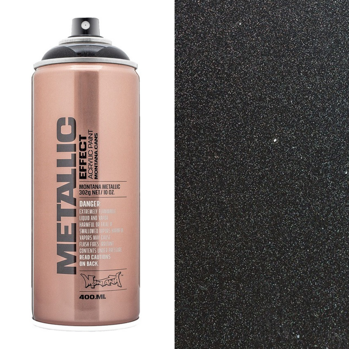Montana Metallic Effect Spray Paint 400ml, Black EMC9000 - Graffiti Gallery