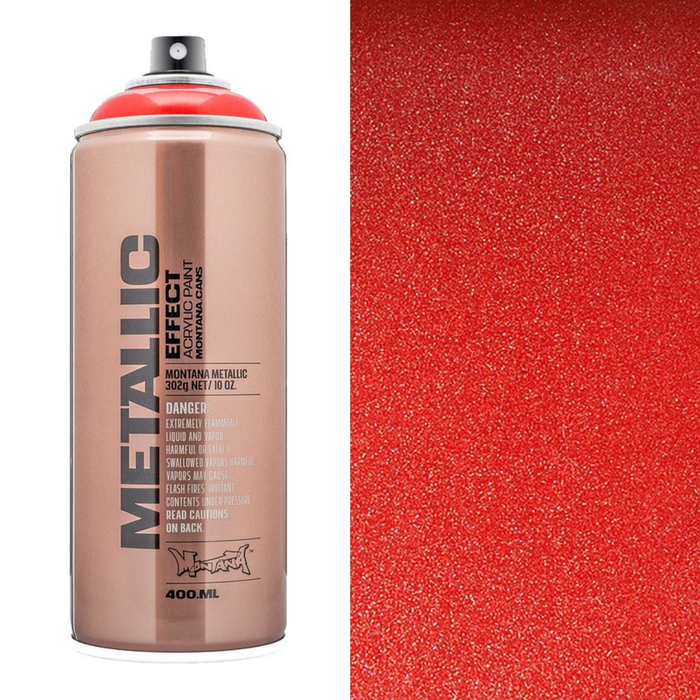 Montana Metallic Effect Spray Paint 400ml, Red EMC3020 - Graffiti Gallery
