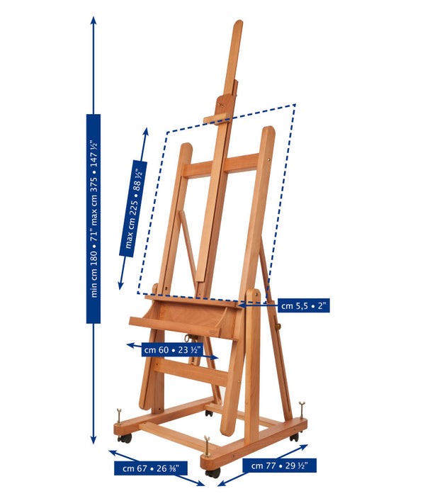 Mabef M/18 Studio Easel – Convertible Professional Wooden Artist Easel