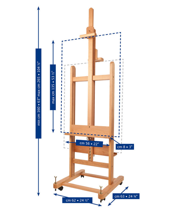 Mabef M/19 Double-Sided Studio Easel – Professional Wooden Artist Easel
