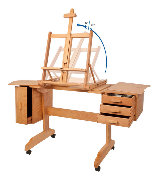 Mabef M/30 Painting Workstation – Professional Wooden Artist Easel Workstation