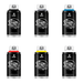 MTN Pocket Cans Pack of 6 - Black, Chrome, Electric Blue, Light Red, Light Yellow, White 150ml spray cans