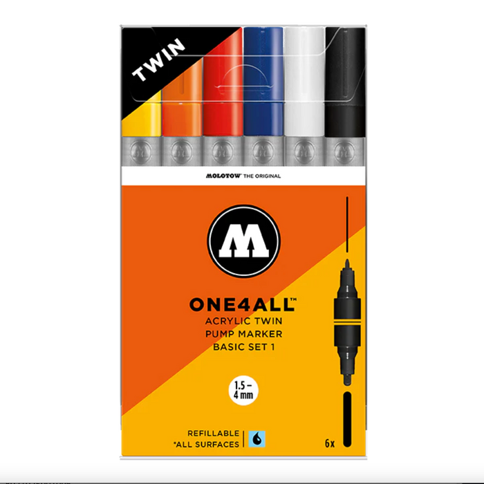 Molotow One4All Acrylic Twin Pump Marker Basic Set 1 (6)